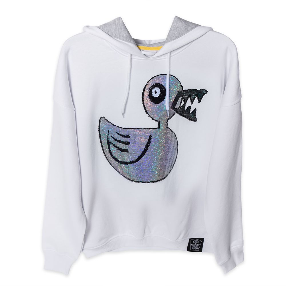 Undead Duck Reversible Sequin Pullover Hoodie for Adults – Tim Burton's The Nightmare Before Christmas