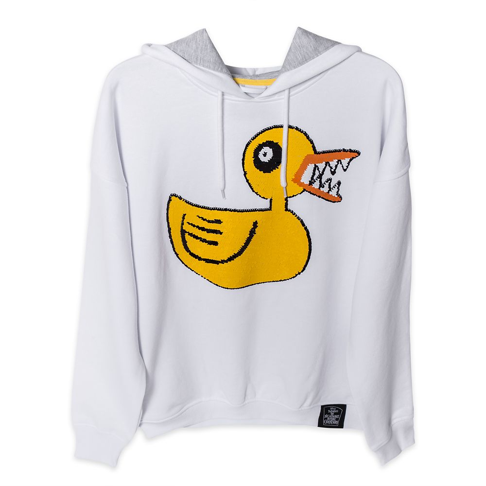 Undead Duck Reversible Sequin Pullover Hoodie for Adults – Tim Burton's The Nightmare Before Christmas