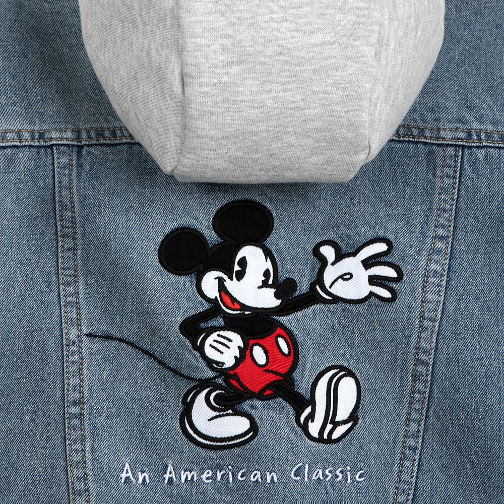 Mickey Mouse Hooded Denim Jacket for Adults