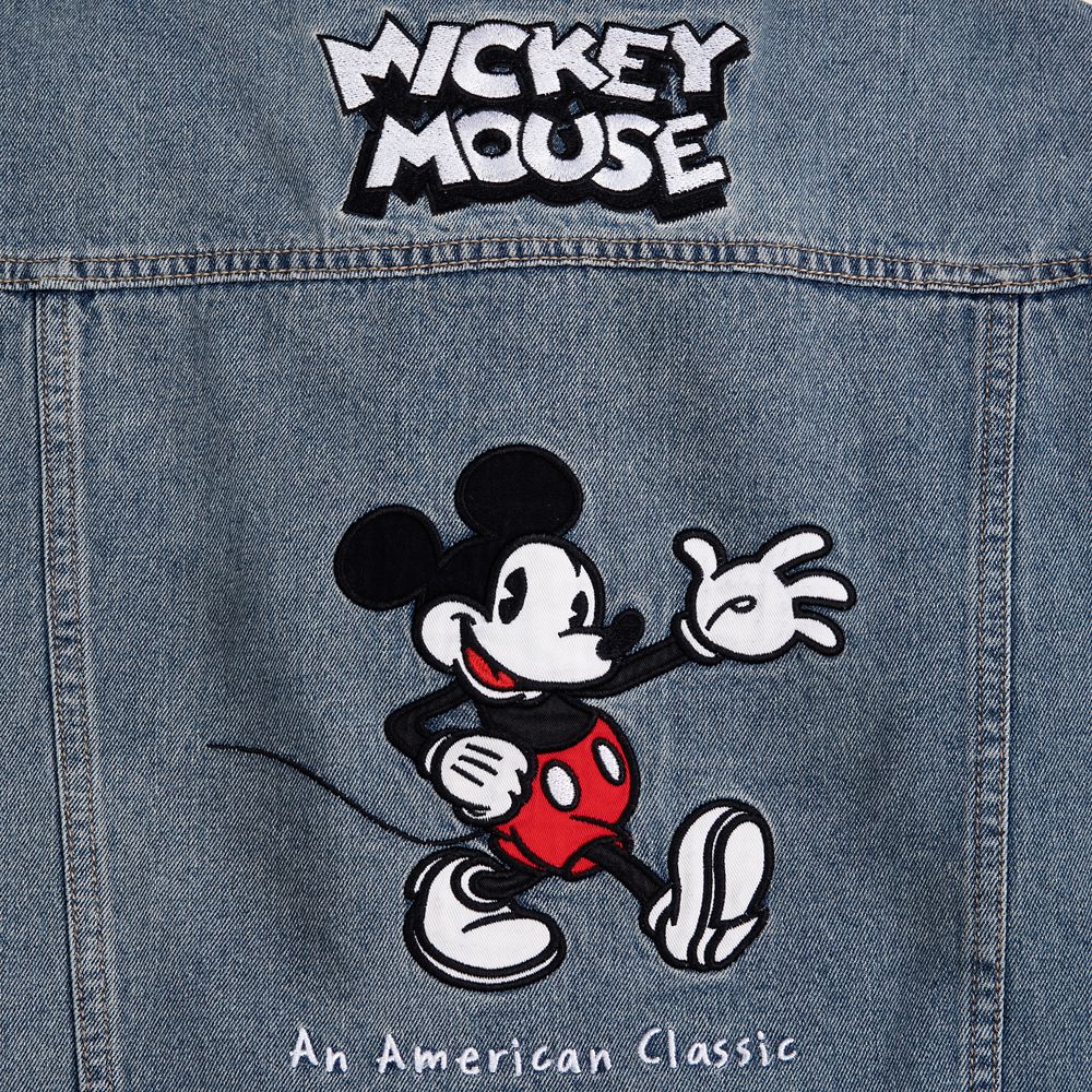 Mickey Mouse Hooded Denim Jacket for Adults
