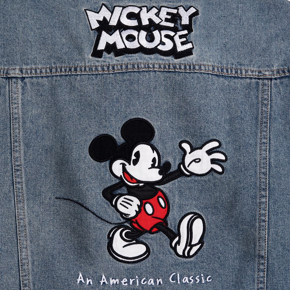 Mickey Mouse Hooded Denim Jacket for Adults