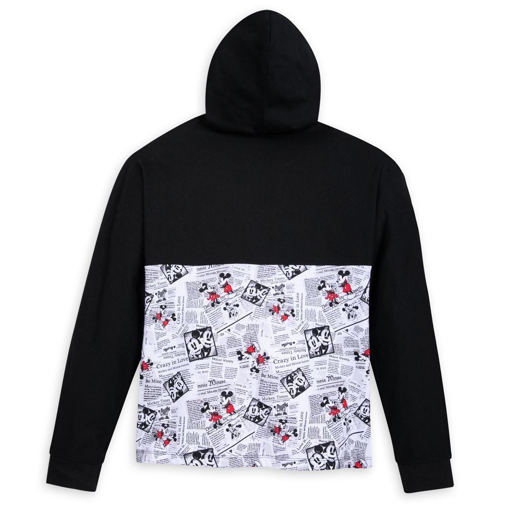 Mickey and Minnie Mouse Newsprint Pullover Hoodie for Women – Walt Disney World