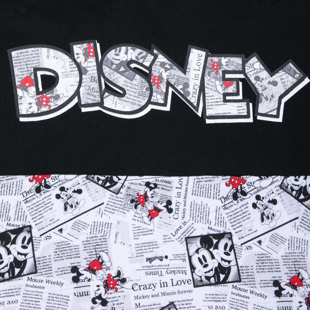 Mickey and Minnie Mouse Newsprint Pullover Hoodie for Women – Walt Disney World