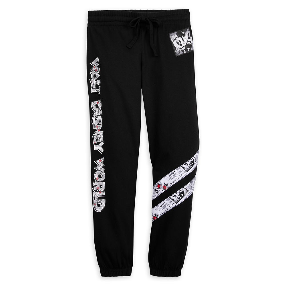 Mickey and Minnie Mouse Newsprint Jogger Pants for Women – Walt Disney World