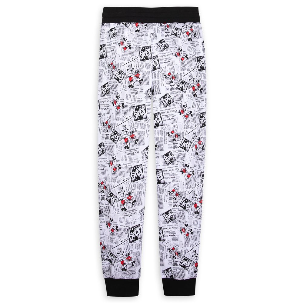 Mickey and Minnie Mouse Newsprint Lounge Pants for Adults – Disneyland