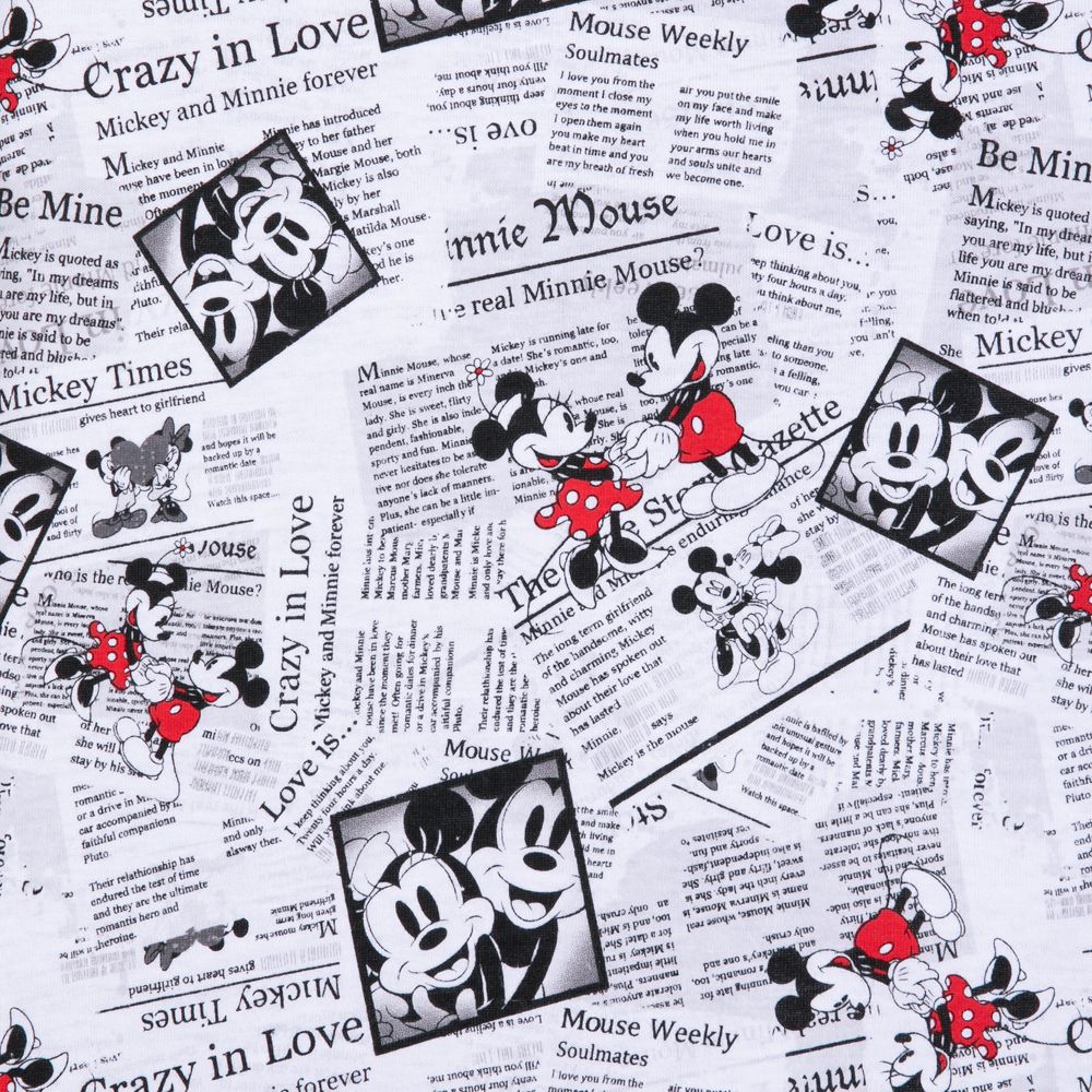 Mickey and Minnie Mouse Newsprint Lounge Pants for Adults – Disneyland