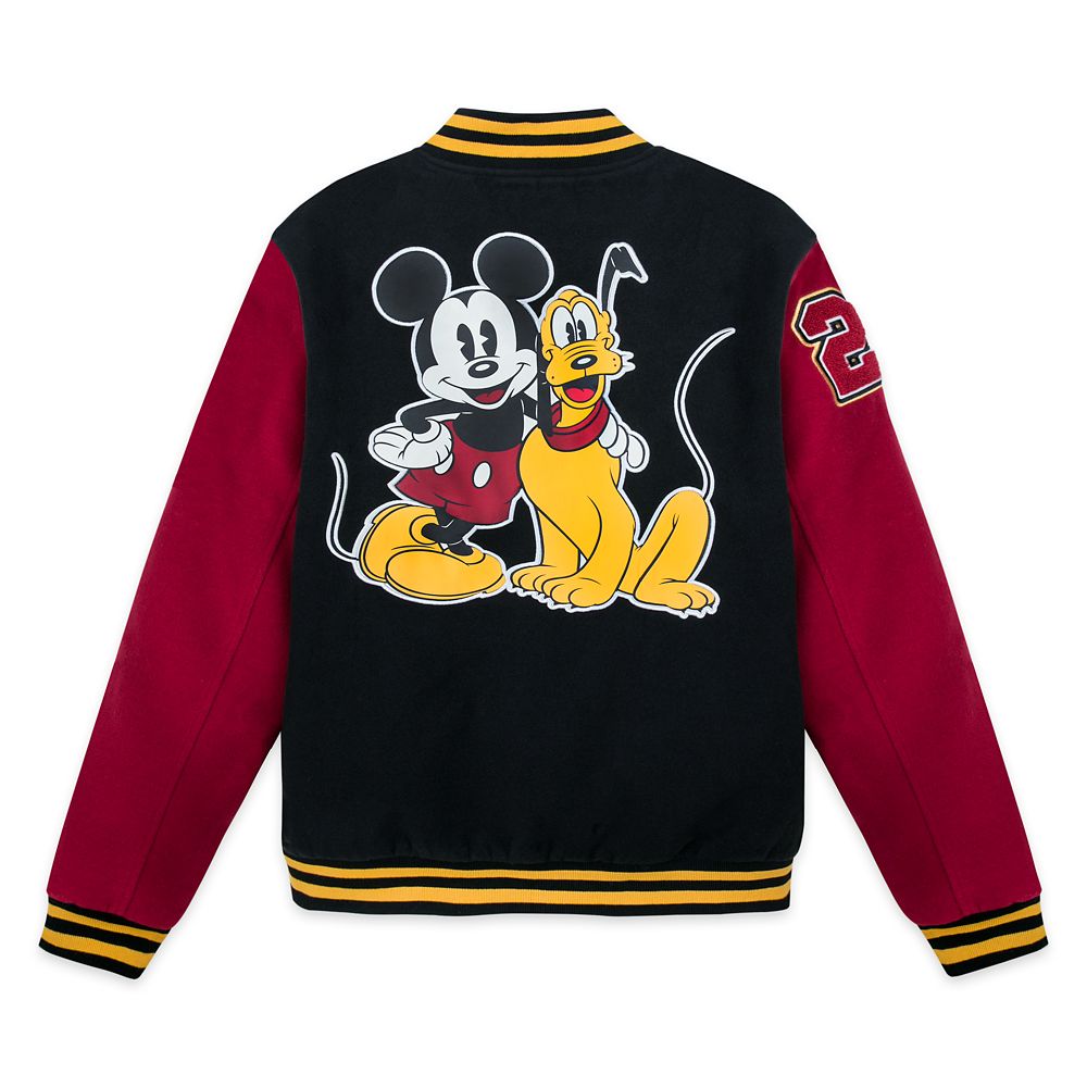 Mickey Mouse and Pluto Varsity Jacket for Adults