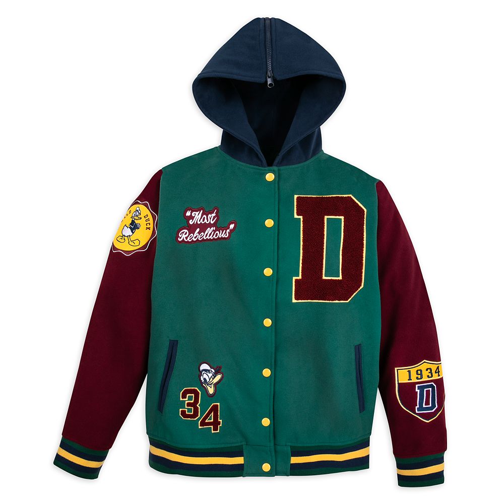Donald Duck Letterman Hooded Jacket for Adults now out – Dis ...