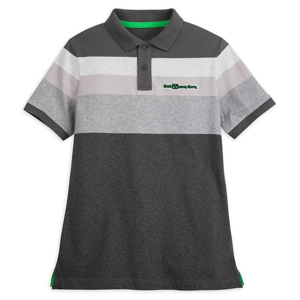 Walt Disney World Striped Polo Shirt for Adults – Gray