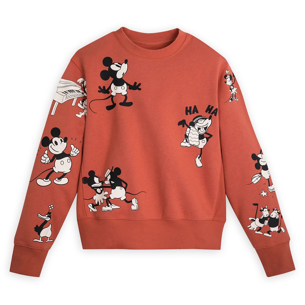 Mickey and Minnie Mouse Vintage-Style Pullover Sweatshirt for Adults – Buy Online Now