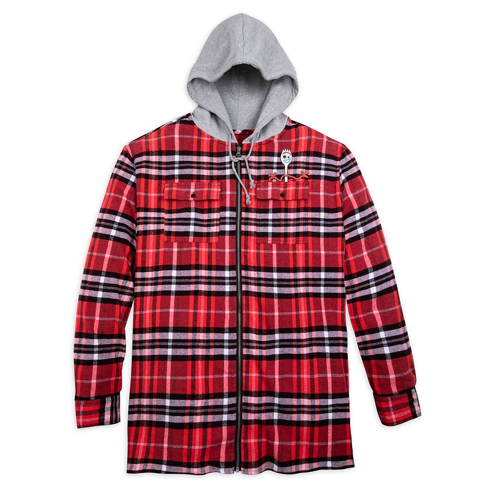 Forky Hooded Flannel Shirt for Adults – Toy Story 4