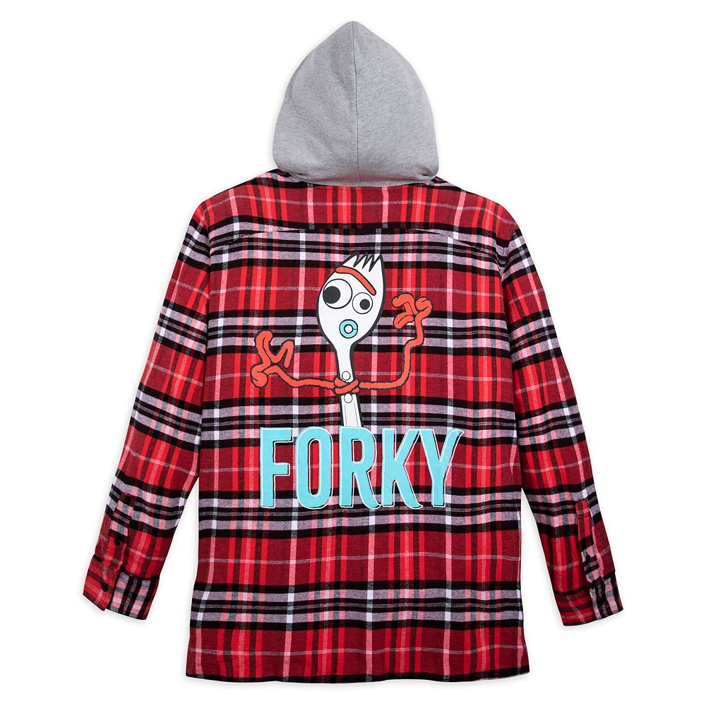 Forky Hooded Flannel Shirt for Adults – Toy Story 4