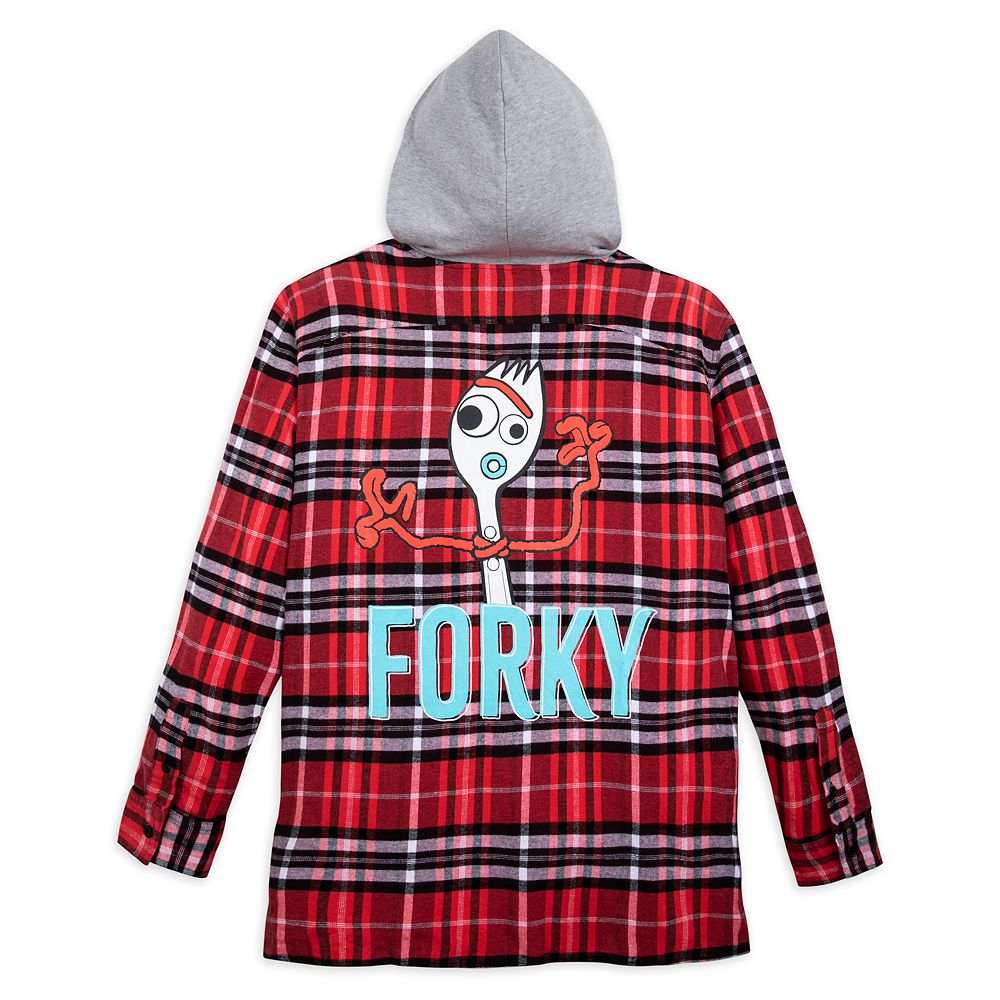 Forky Hooded Flannel Shirt for Adults – Toy Story 4