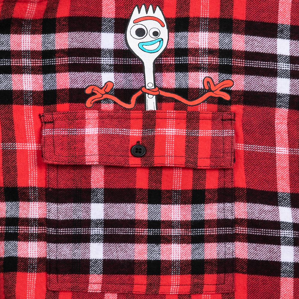 Forky Hooded Flannel Shirt for Adults – Toy Story 4