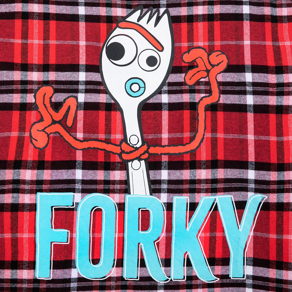 Forky Hooded Flannel Shirt for Adults – Toy Story 4