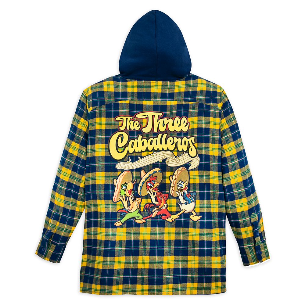 The Three Caballeros Hooded Flannel Shirt for Adults