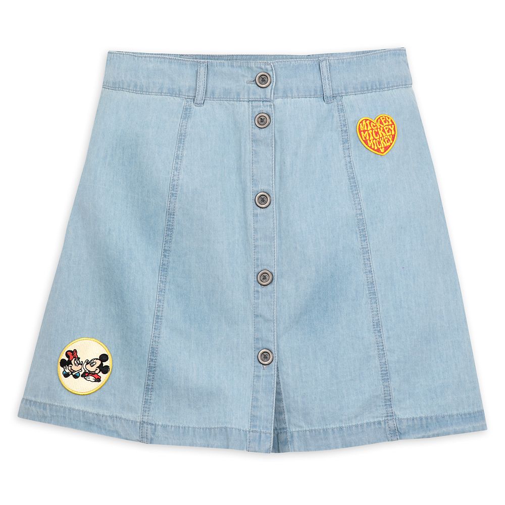 Mickey and Minnie Mouse Denim Skirt for Women