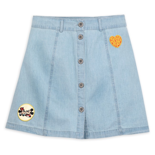 Mickey and Minnie Mouse Denim Skirt for Women