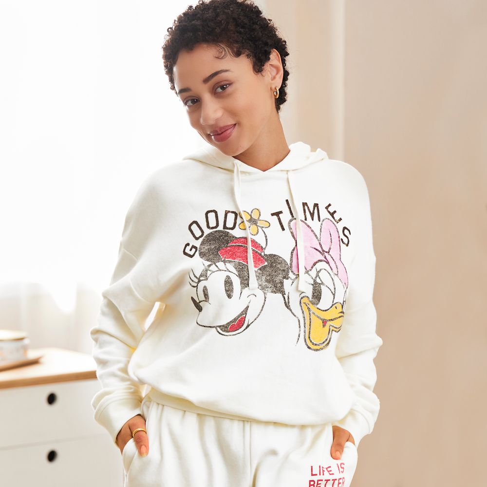 Minnie Mouse and Daisy Duck Vintage Pullover Hoodie for Women