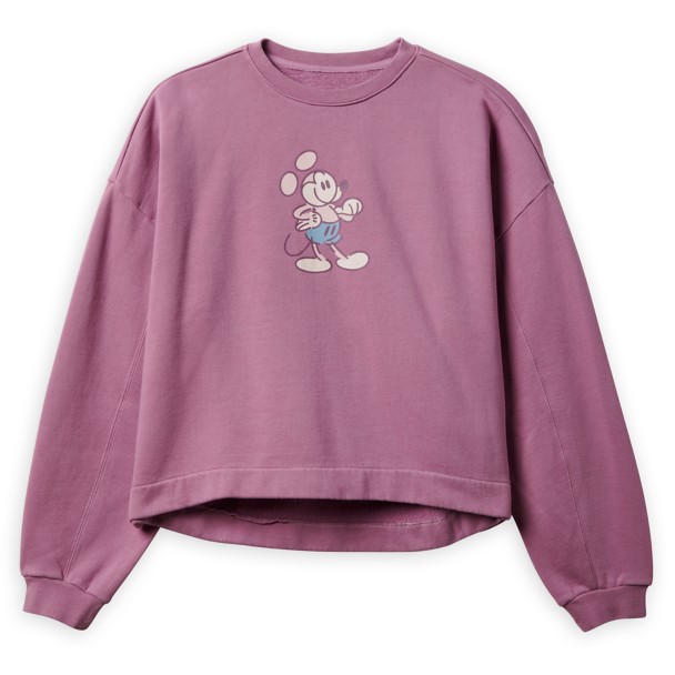Mickey Mouse Genuine Mousewear Pullover Sweatshirt for Women – Plum