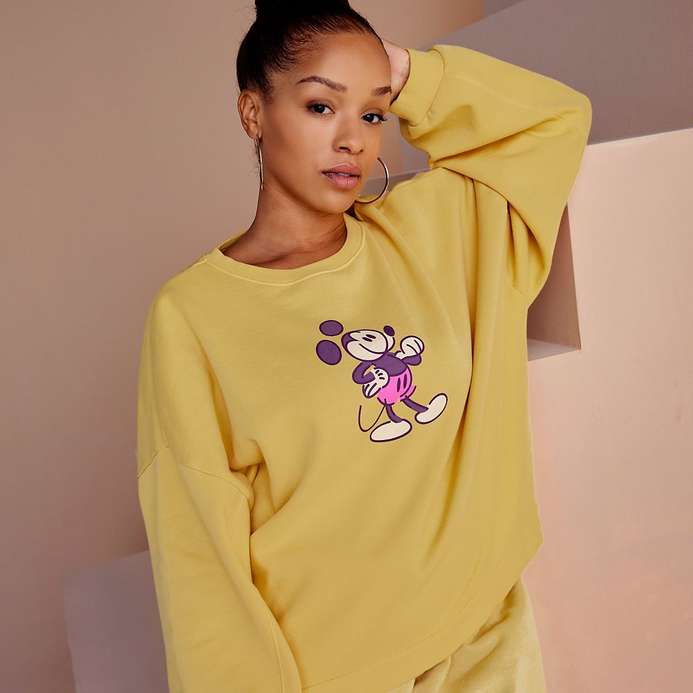 Mickey Mouse Genuine Mousewear Pullover Sweatshirt for Women – Gold