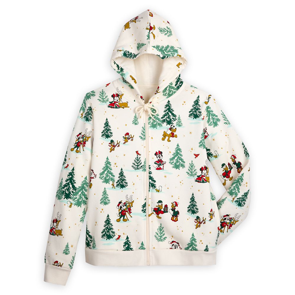 Mickey Mouse and Friends Holiday Zip Hoodie for Women