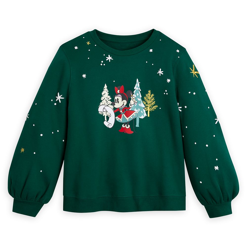 Minnie Mouse Holiday Pullover Sweatshirt for Women