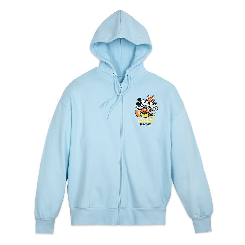 Mickey and Minnie Mouse Zip Hoodie for Women – Disneyland 2023