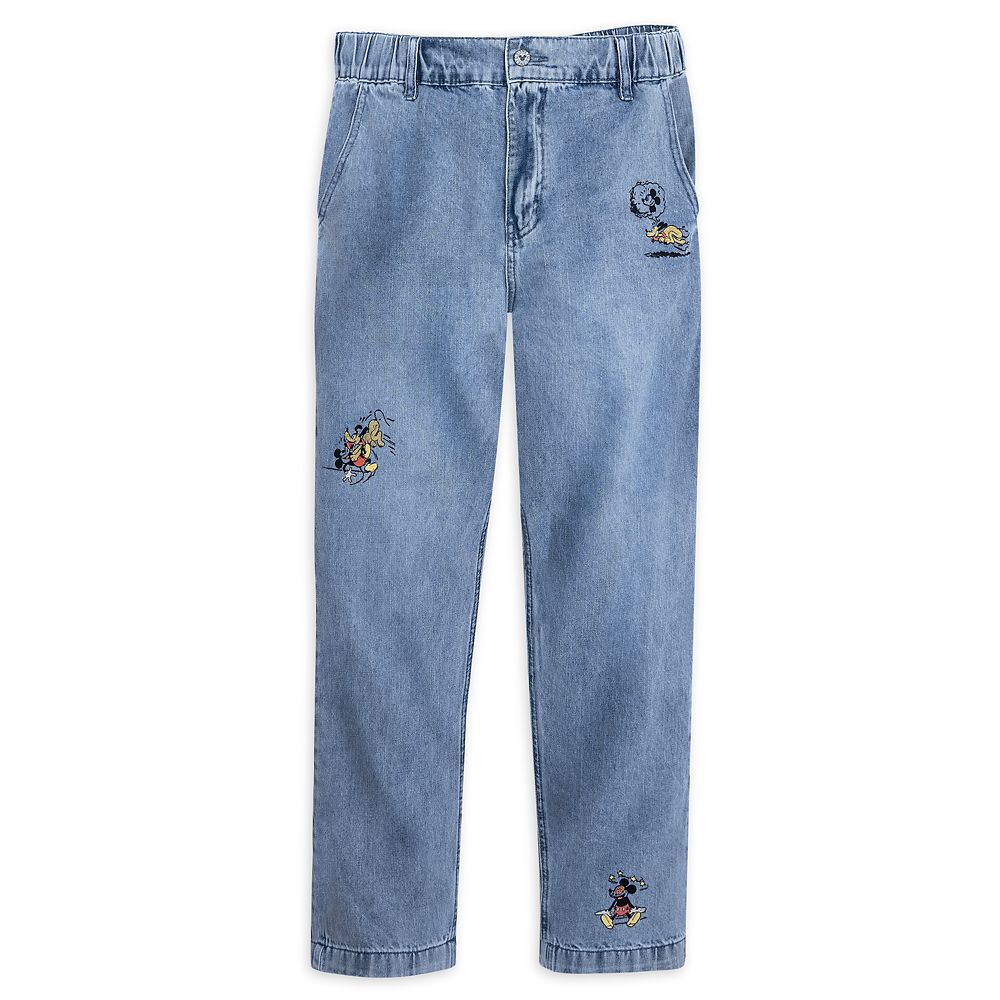 Mickey Mouse and Pluto Relaxed Fit Denim Pants for Men by Our Universe