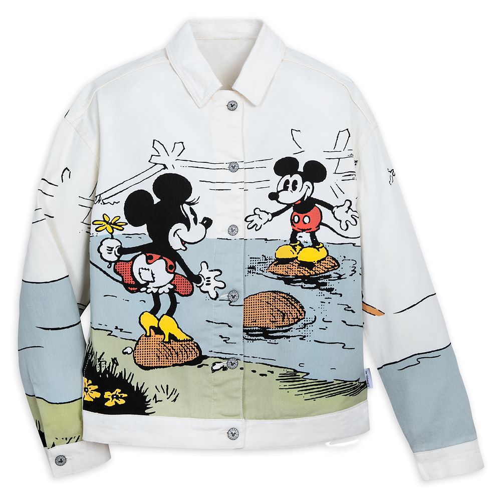 Mickey and Minnie Mouse White Denim Jacket for Women by Our Universe here now