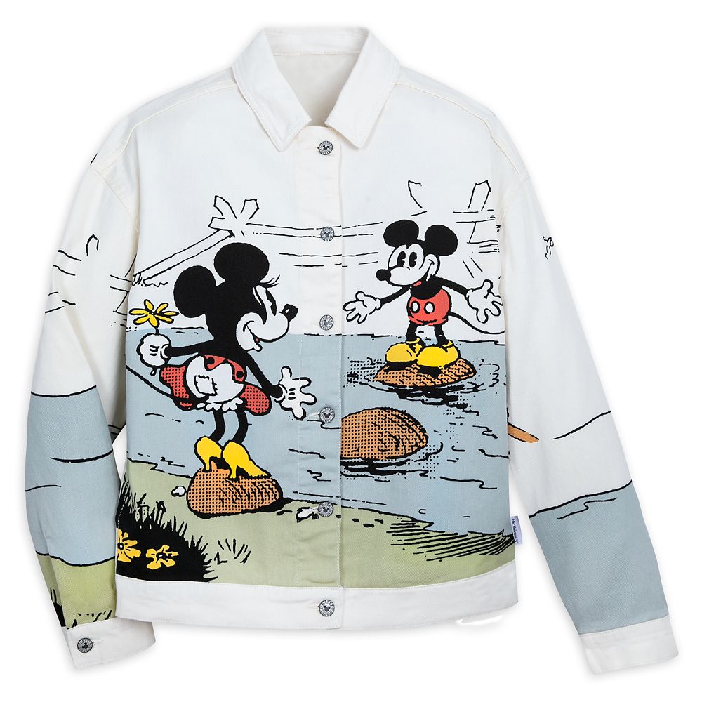 Mickey and Minnie Mouse White Denim Jacket for Women by Our