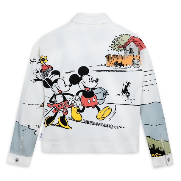 Mickey and Minnie Mouse White Denim Jacket for Women by Our Universe