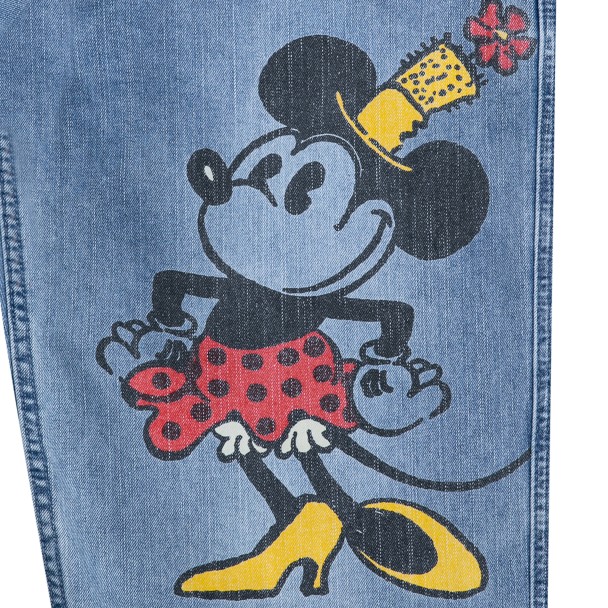 Mickey and Minnie Mouse Drawstring Denim Pants for Women by Our Universe