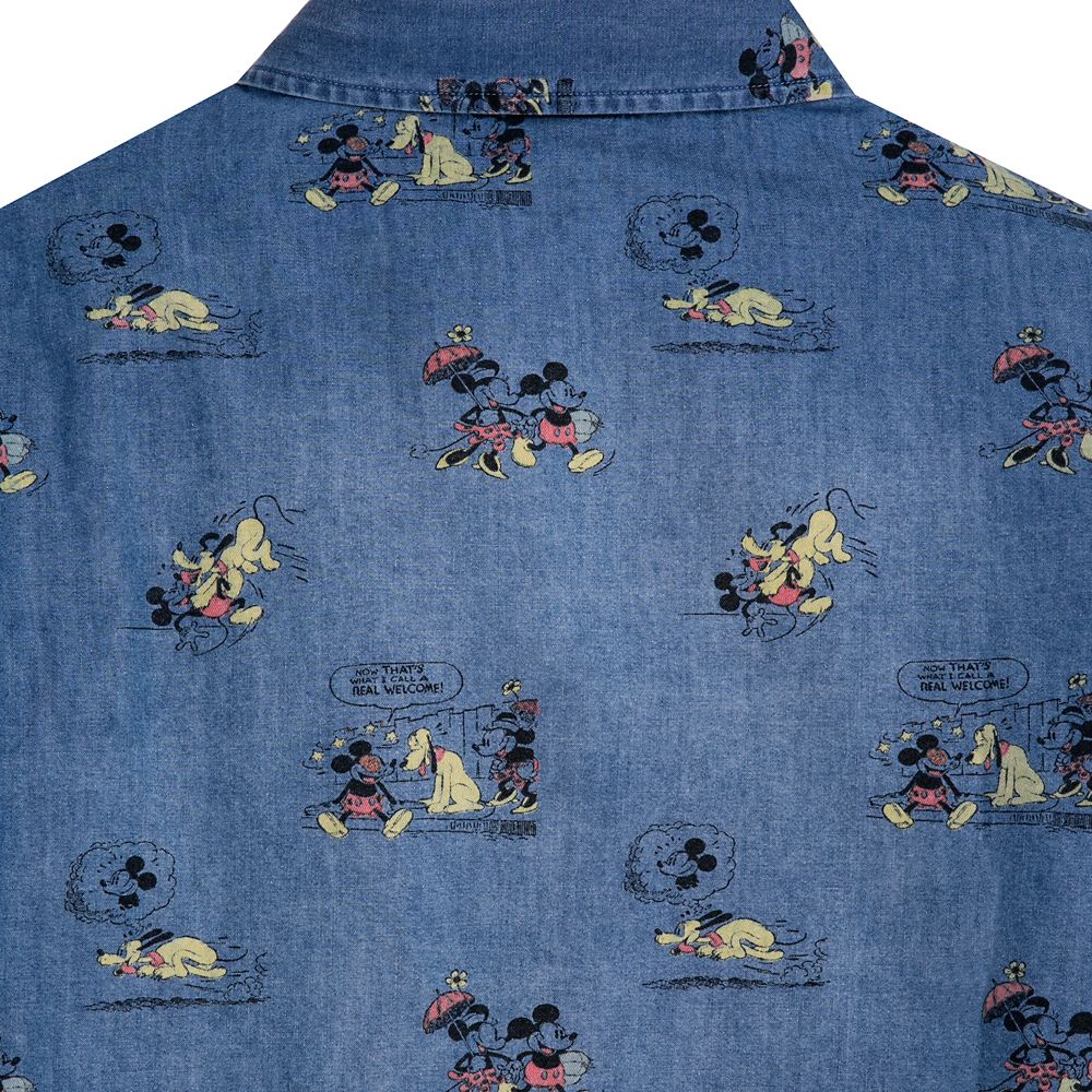 Mickey and Friends Chambray Long Sleeve Shirt for Women by Our Universe