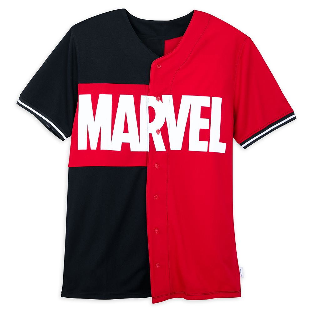 Marvel Logo Baseball Jersey for Adults by Our Universe is available online
