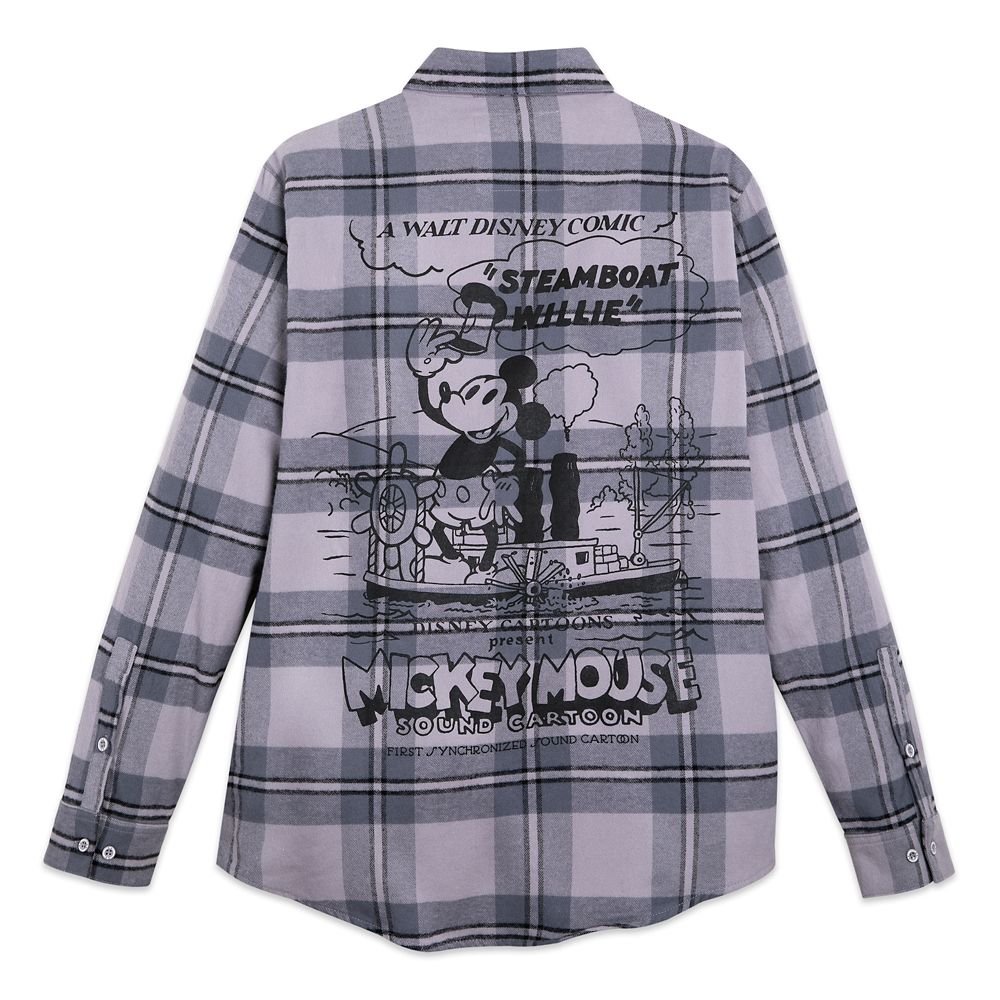 Mickey Mouse Steamboat Willie Flannel Shirt for Men by Cakeworthy – Disney100