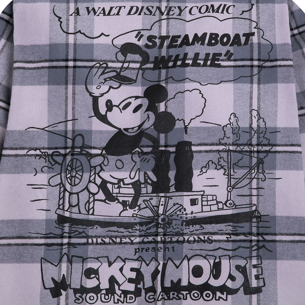 Mickey Mouse Steamboat Willie Flannel Shirt for Men by Cakeworthy – Disney100