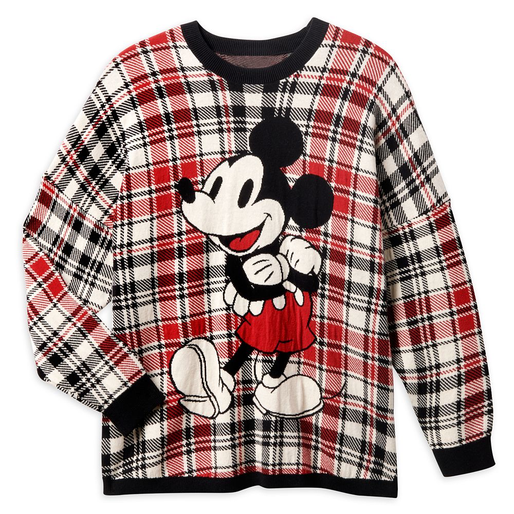 Mickey Mouse Holiday Plaid Spirit Jersey Sweater for Adults  Disneyland One of the Best Disney Christmas Shirts and Spirit Jerseys