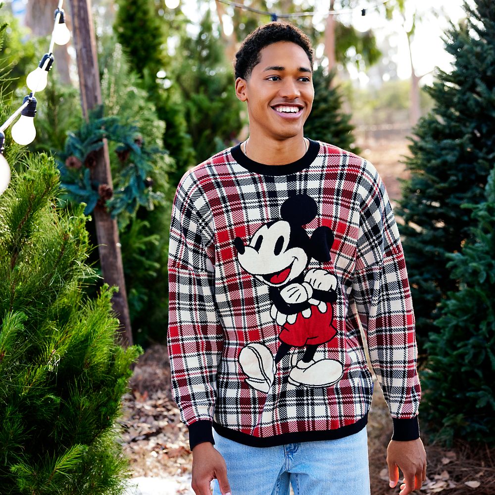 Mickey Mouse Holiday Plaid Spirit Jersey Sweater for Adults – Disneyland