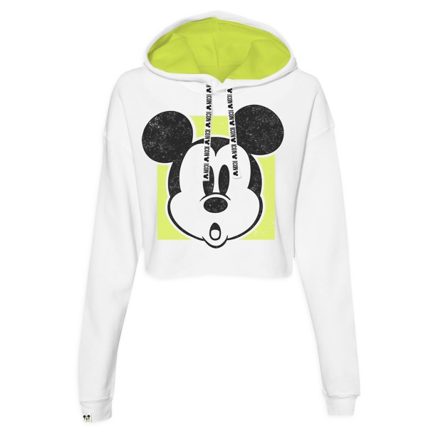 Mickey Mouse Cropped Pullover Hoodie for Women