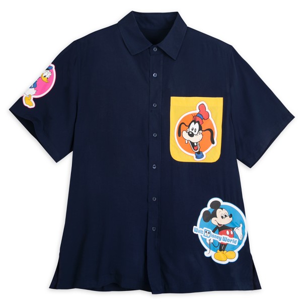 Walt Disney World Retro ''Stickers'' Woven Shirt for Adults