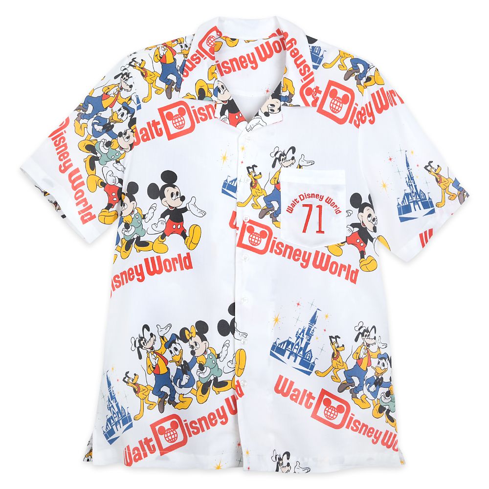 Mickey Mouse and Friends Woven Shirt for Adults – Walt Disney World 50th Anniversary now out for purchase