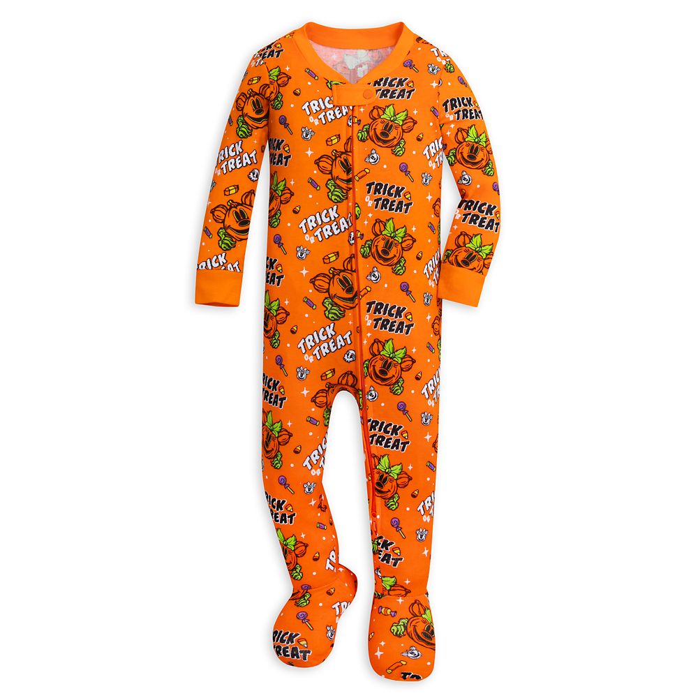 Mickey Mouse Jack-o'-Lantern Halloween Long Sleeve Stretchie Sleeper for Baby