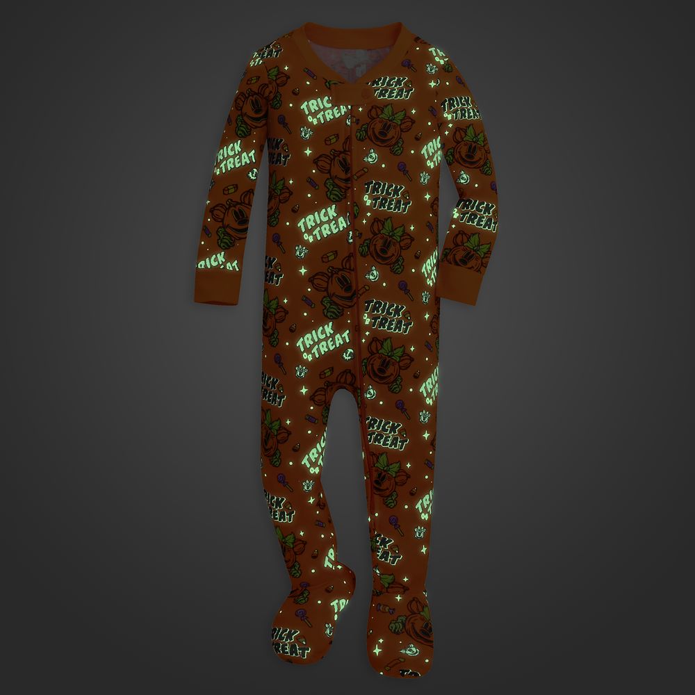 Mickey Mouse Jack-o'-Lantern Halloween Long Sleeve Stretchie Sleeper for Baby