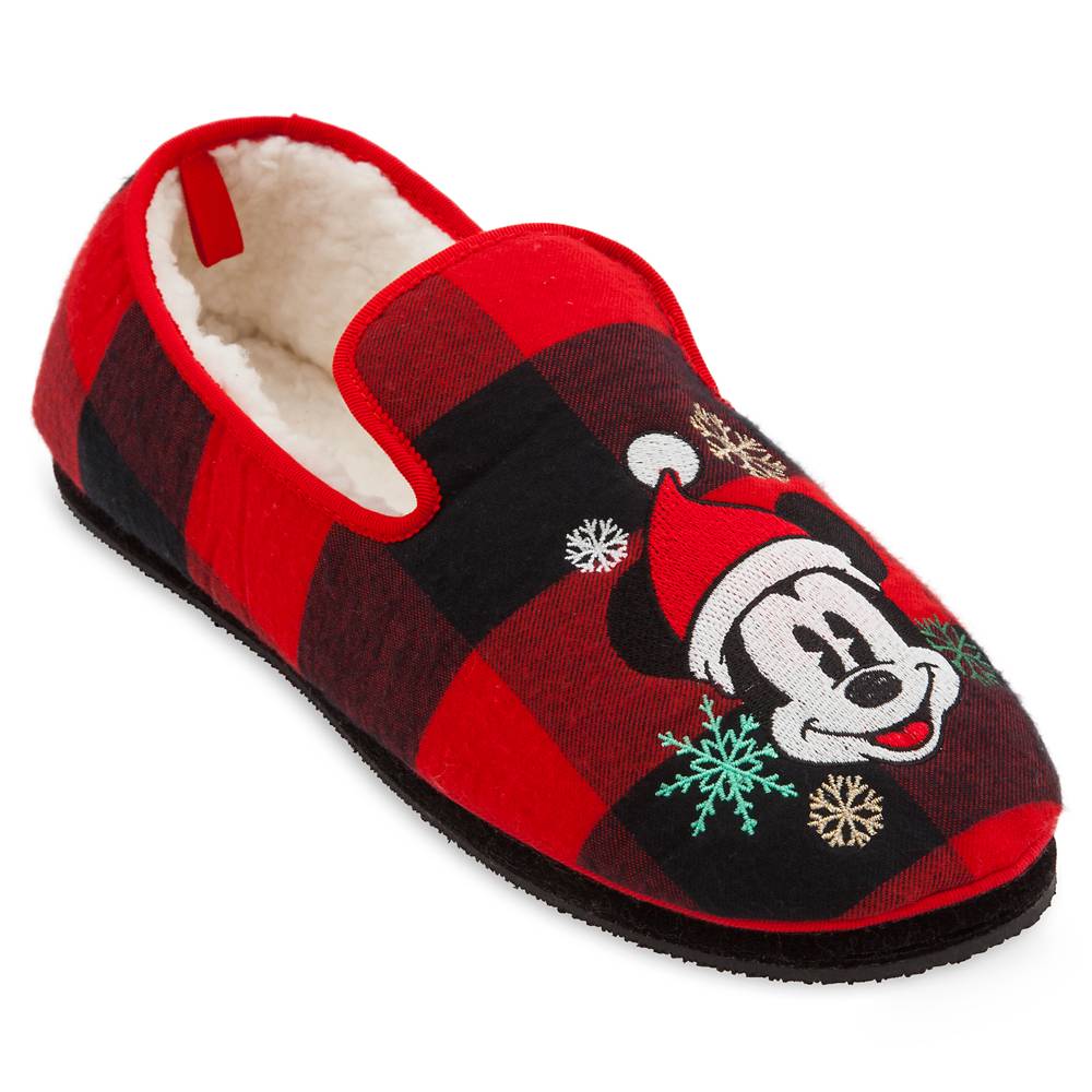 Mickey Mouse Plaid Holiday Slippers 