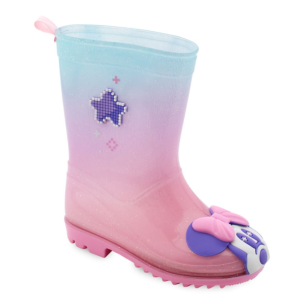 rain boots with ribbon on back
