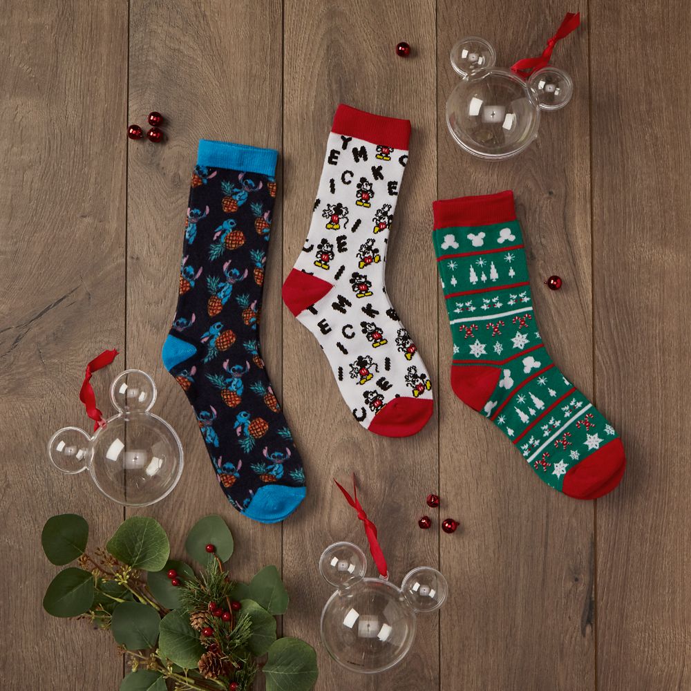Mickey Mouse Lettering Socks in Ornament for Adults