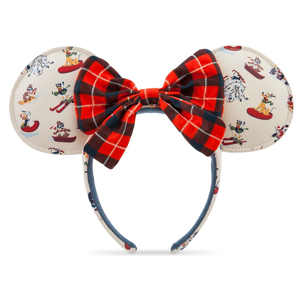 Minnie Mouse Ear Holiday Headband with Bow – Plaid