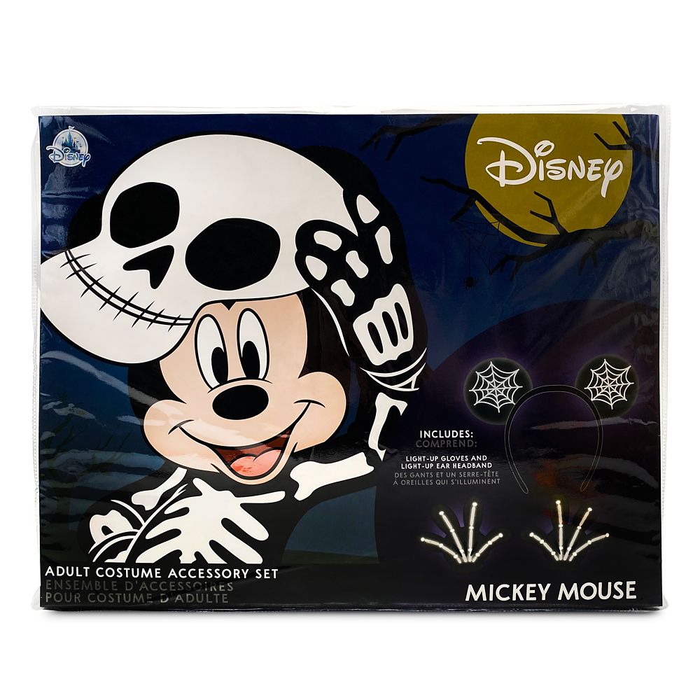 Mickey Mouse Light-Up Skeleton Costume Accessory Set for Adults