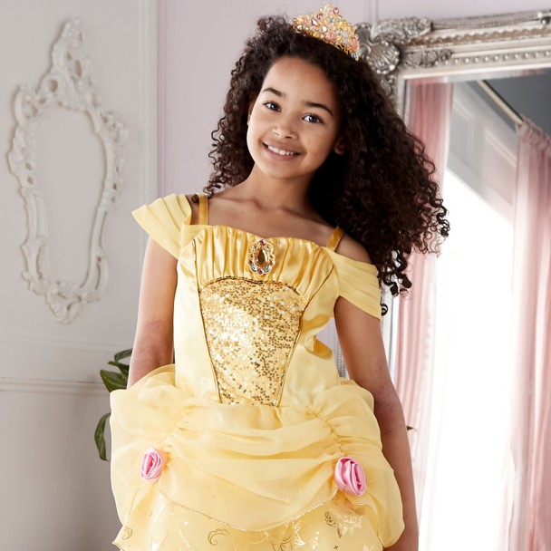 High Quality Disney Belle Princess Dress Adult Yellow Moive Beauty